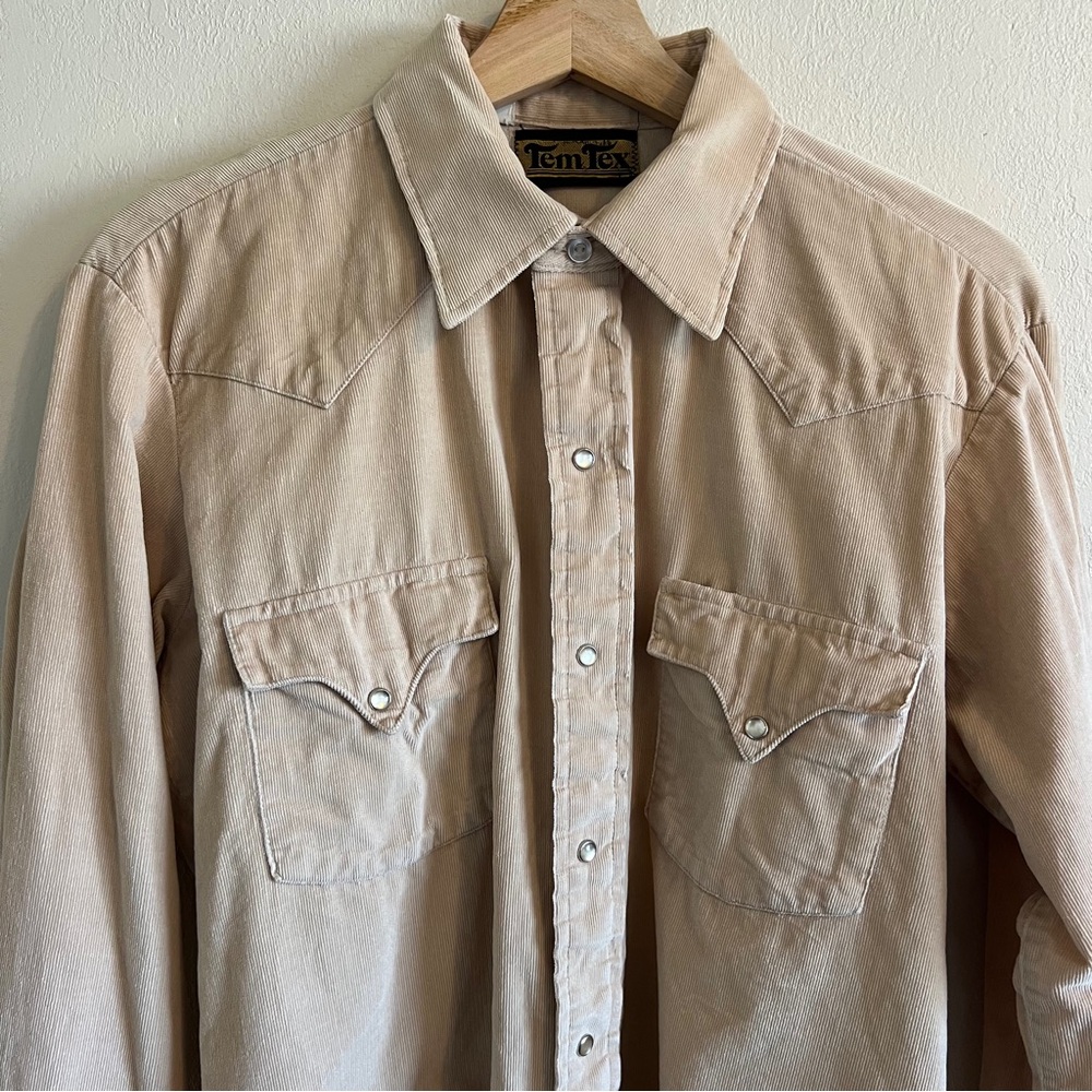 Vintage TemTex Corduroy Pearl Snap Button Up - Picture 2 of 16
